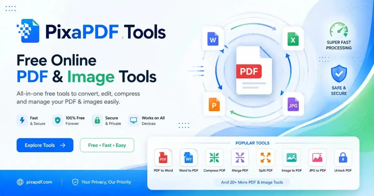  Blog PixaPDF Tools free online platform for PDF tools online, image tools online, and secure online tools