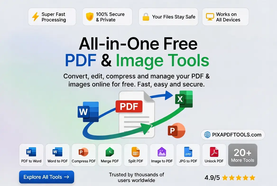About Us PixaPDF Tools – Free Online PDF Tools and Image Utilities Platform