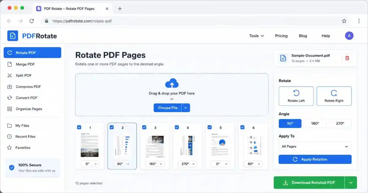 Rotate PDF 100% Free Online Fast and Secure Tool 1 Rotate PDF tool