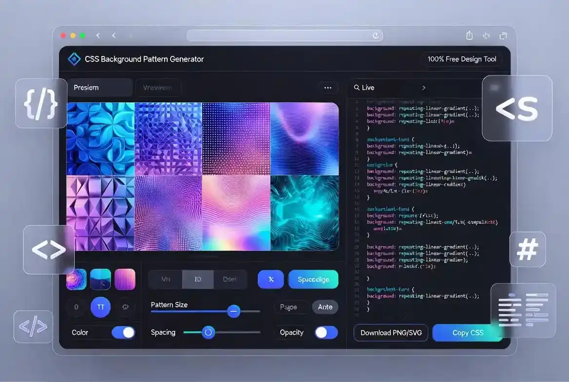 CSS Background Pattern Generator 100% Free Online Tool 1 CSS Background Pattern Generator online pattern preview tool