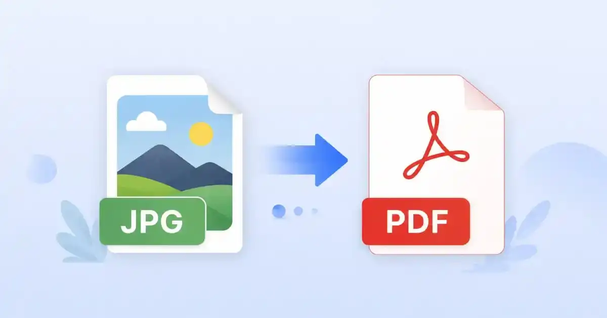 JPG to PDF converter tool illustration showing how to convert JPG and PNG images into a PDF file online for free — fast, secure, and no signup required.