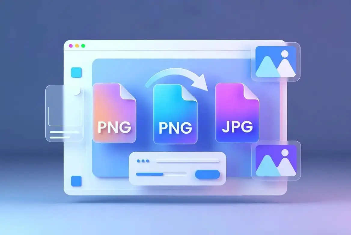 PNG to JPG – 100% Free Online Image Converter 1 PNG to JPG image converter illustration showing a PNG file being converted into a JPG image