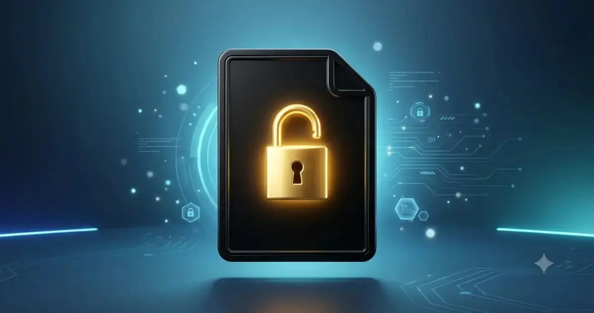 Unlock PDF – 100% Free Online PDF Password Remover 1 Unlock PDF illustration showing a password protected PDF file being unlocked into a free, accessible document